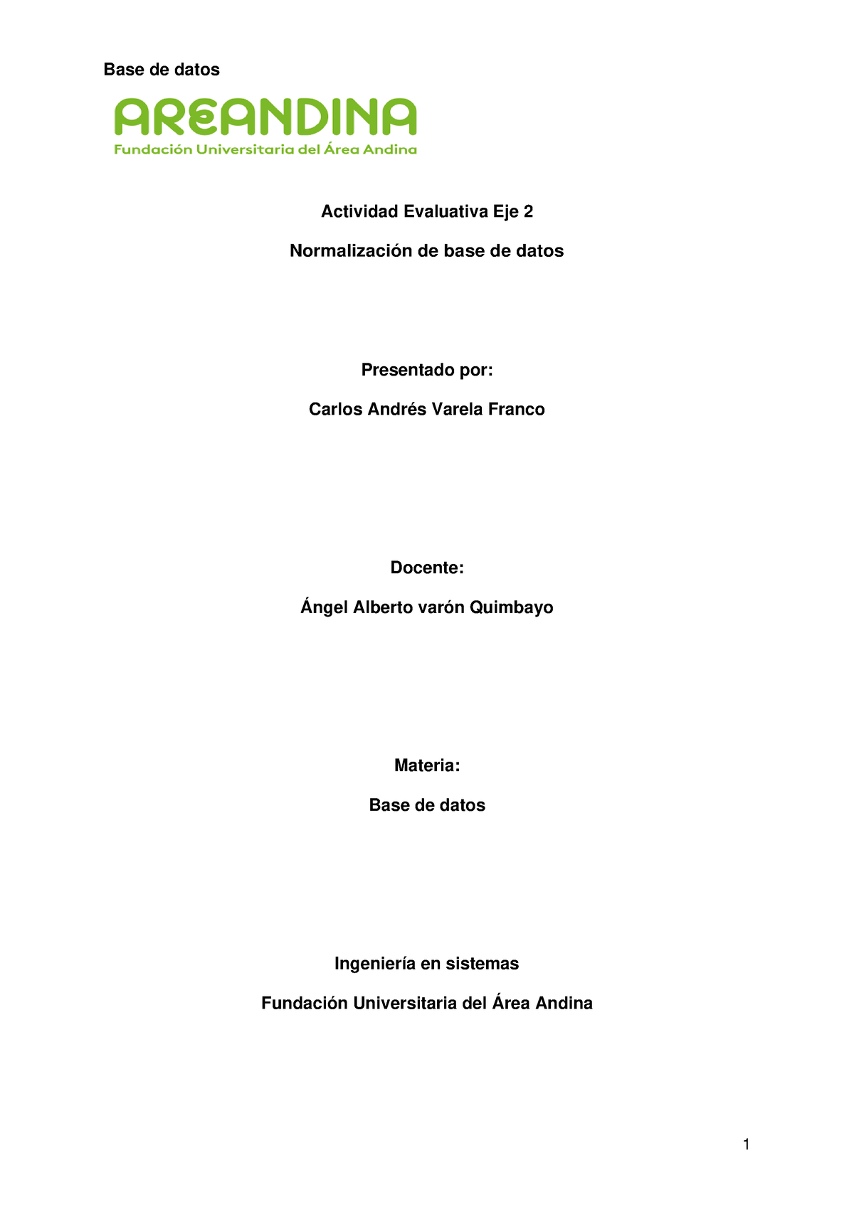 Actividad Evaluativa Eje 2 Base De Datos - Copia - Actividad Evaluativa ...