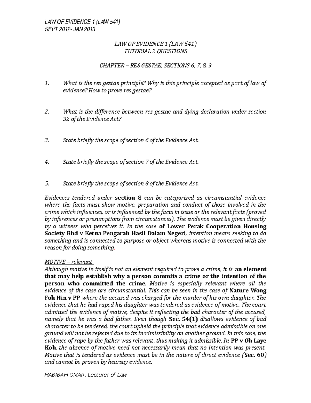 Tutorial 2- section 6,7,8,9 (SEPT 2012 ) - SEPT 2012- JAN 2013 LAW OF ...