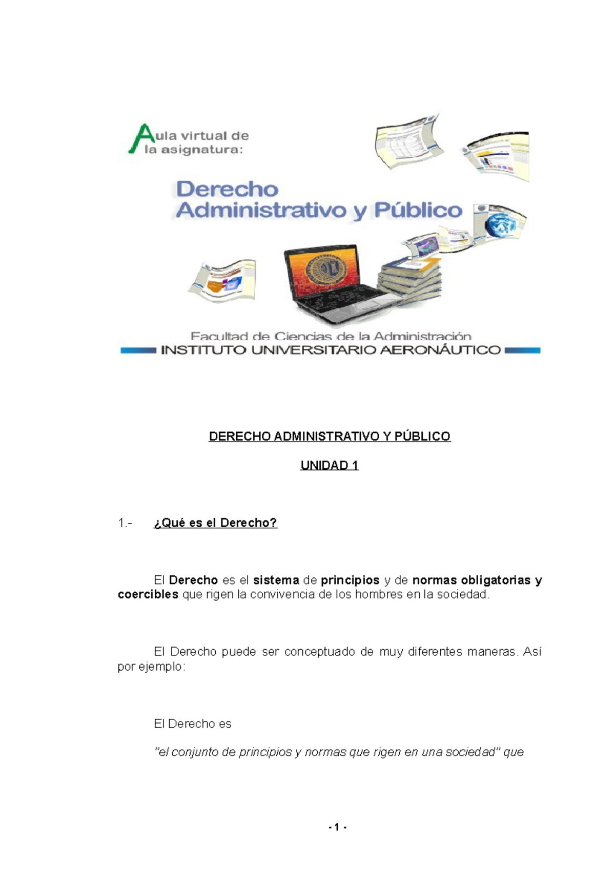 DER - Apuntes De Resumen - DERECHO ADMINISTRATIVO Y PÚBLICO UNIDAD 1 1 ...