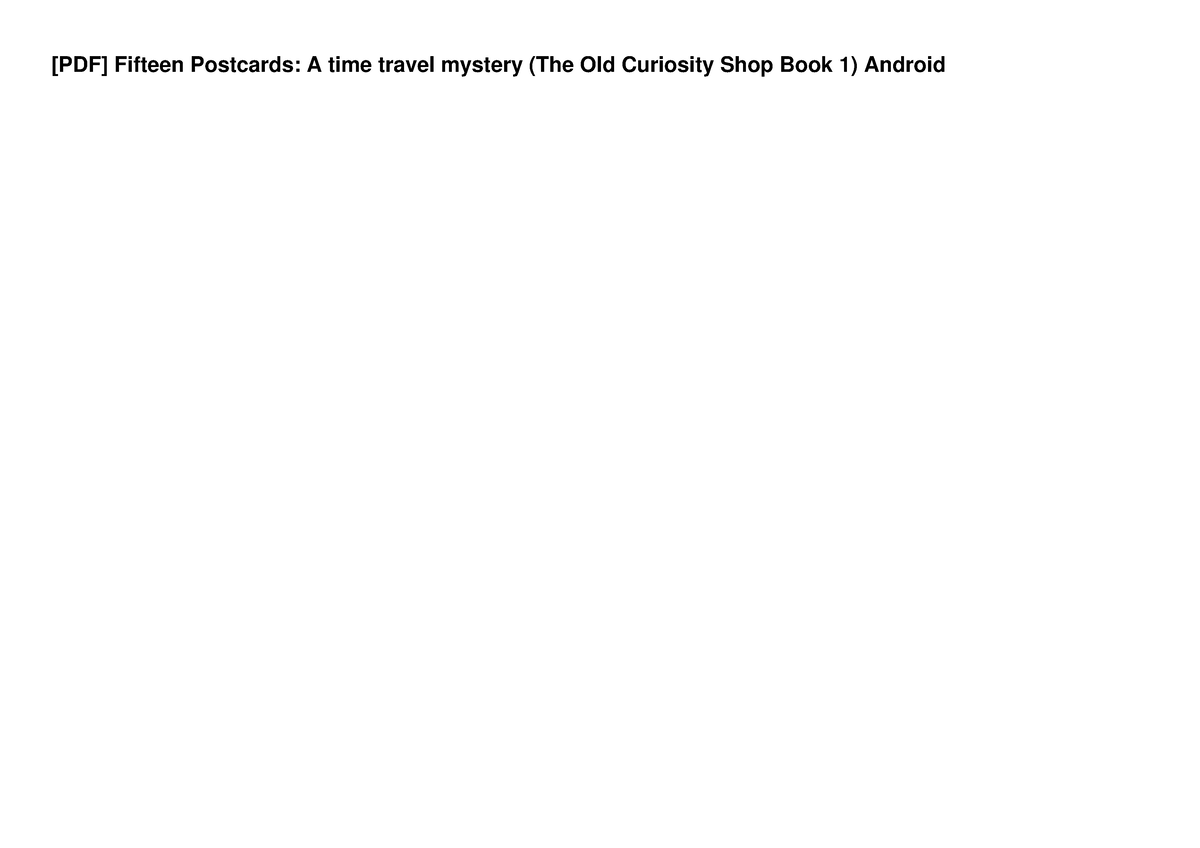 pdf-fifteen-postcards-a-time-travel-mystery-the-old-curiosity-shop