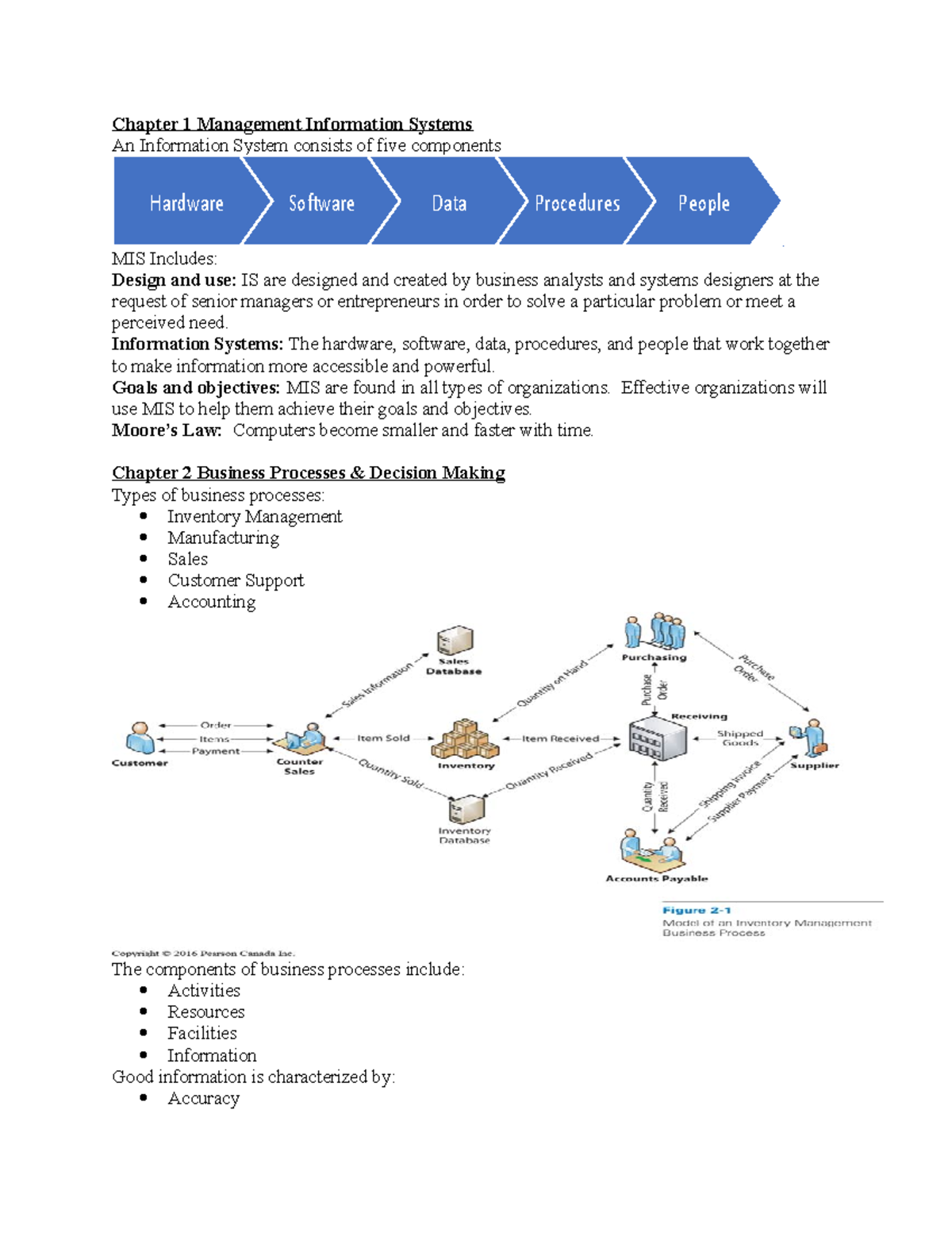 MIS Final Study Guide - Chapter 1 Management Information Systems An ...