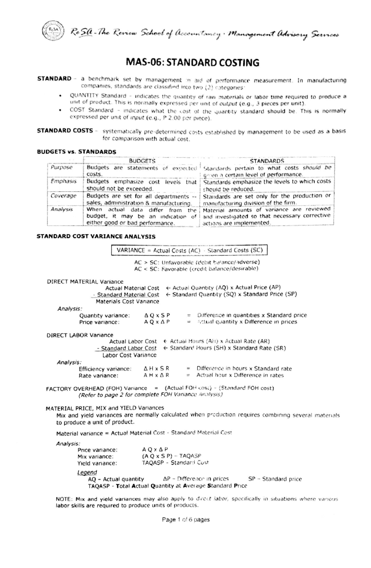 mas-06-standard-costing-accounting-studocu