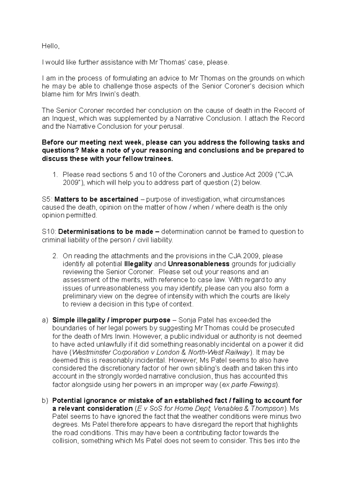 PLII WS2 Apply Email - Hello, I would like further assistance with Mr ...