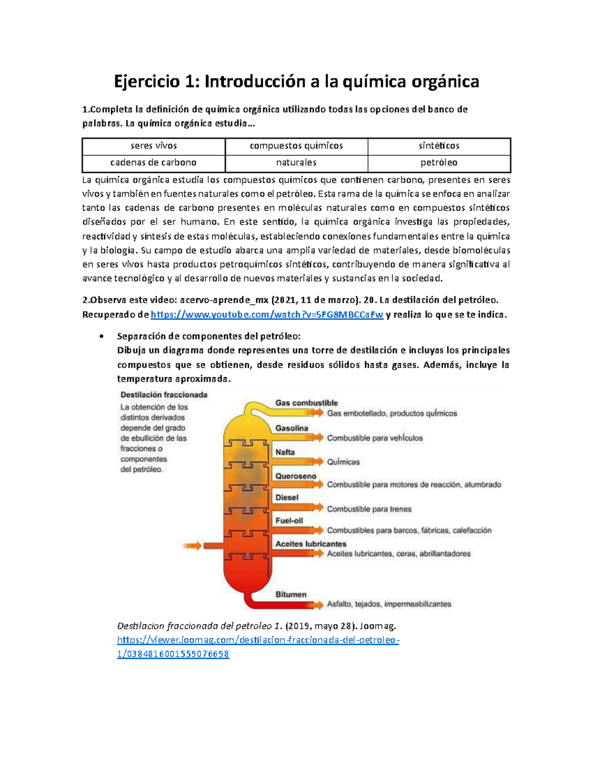 Ejercicio 1 El Carbono Y Sus Compuestos Ejercicio 1 Introducción A