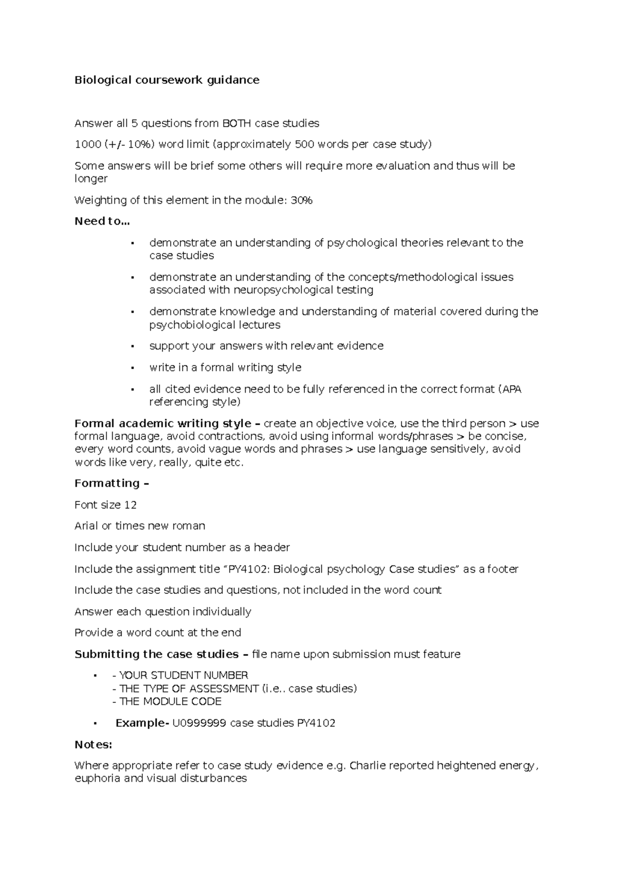 Biological coursework guidance - Biological coursework guidance Answer ...