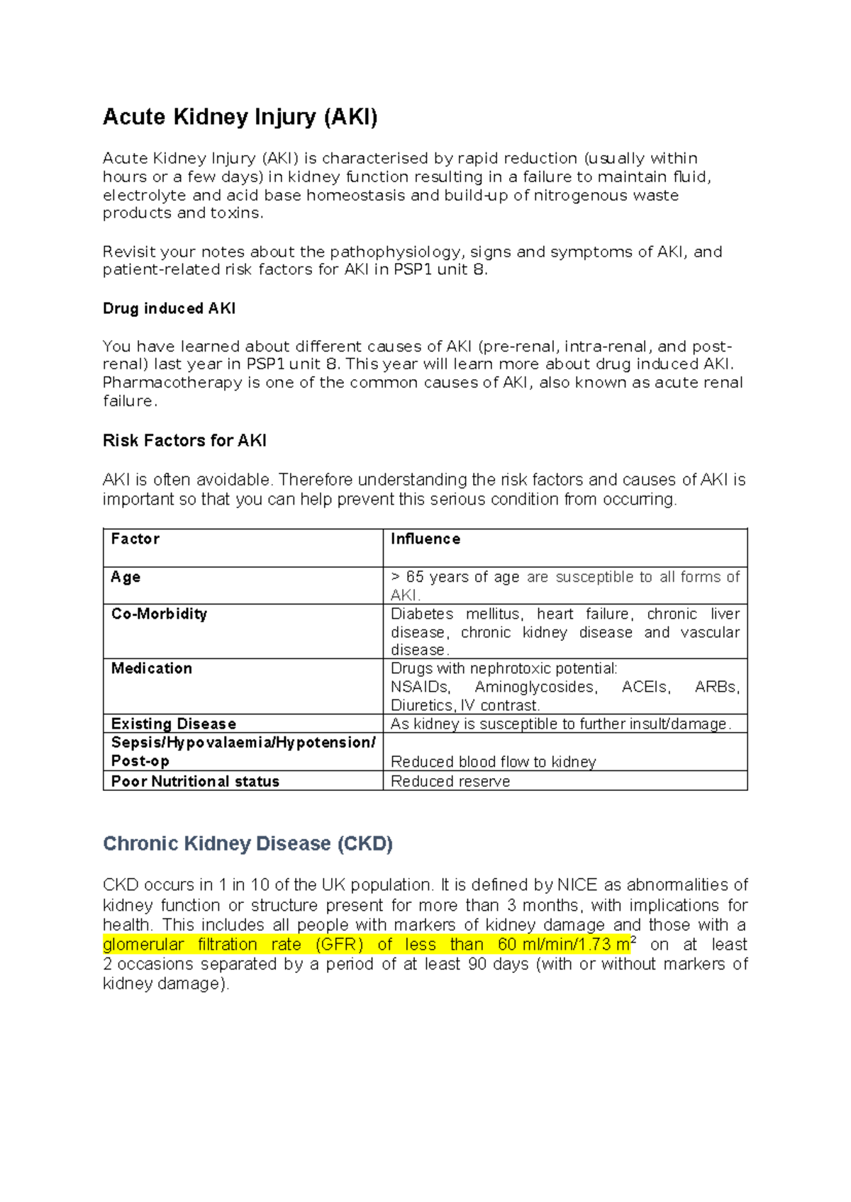 Aki & ckd - Aki & ckd - Acute Kidney Injury (AKI) ####### Acute Kidney ...