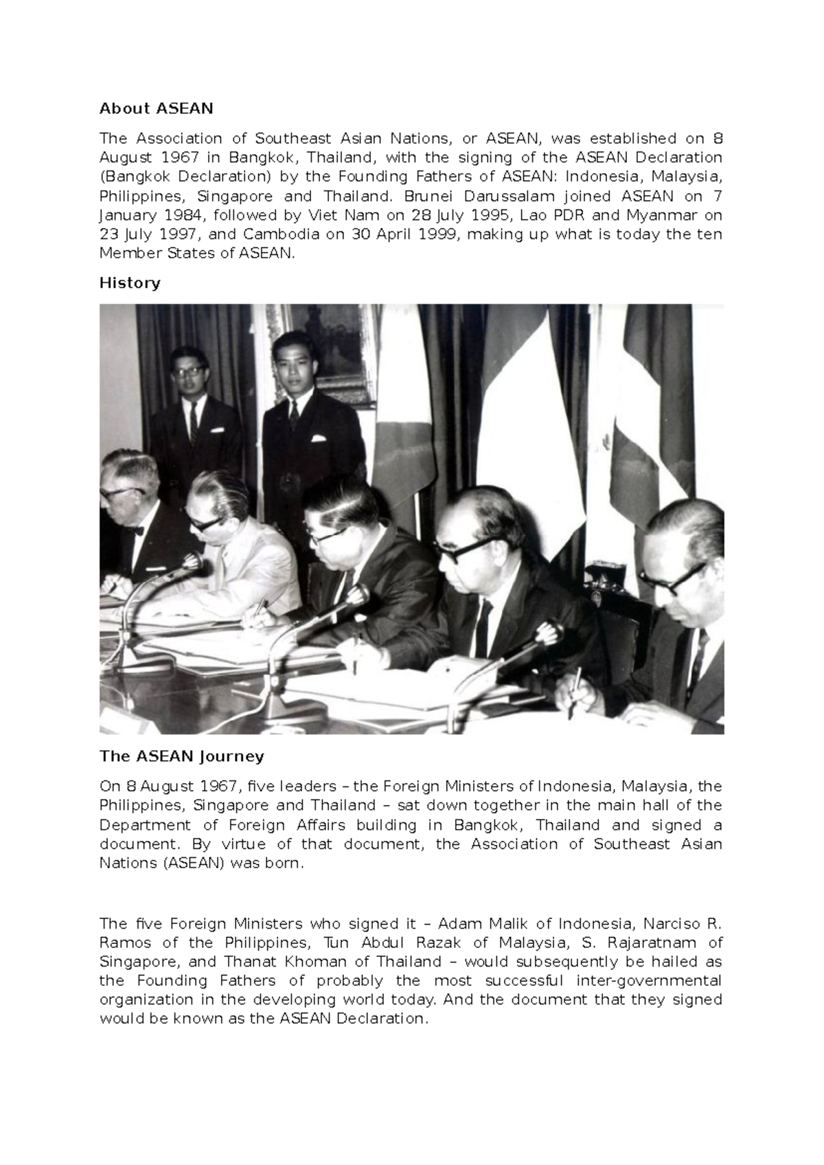 About Asean - REVIEWER - About ASEAN The Association of Southeast Asian ...