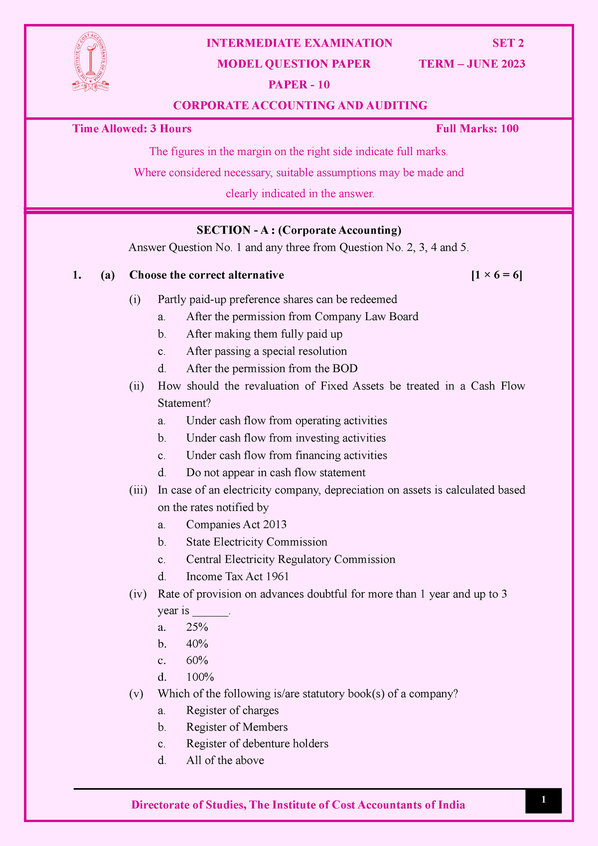 Paper 10 Set2 - HIHI - MODEL QUESTION PAPER TERM – JUNE 2023 PAPER - 10 ...