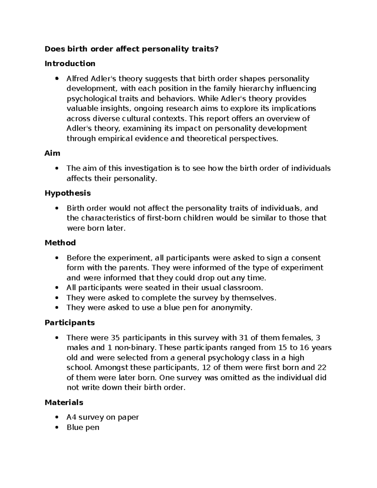 Does birth order affect personality traits kashish Does birth order