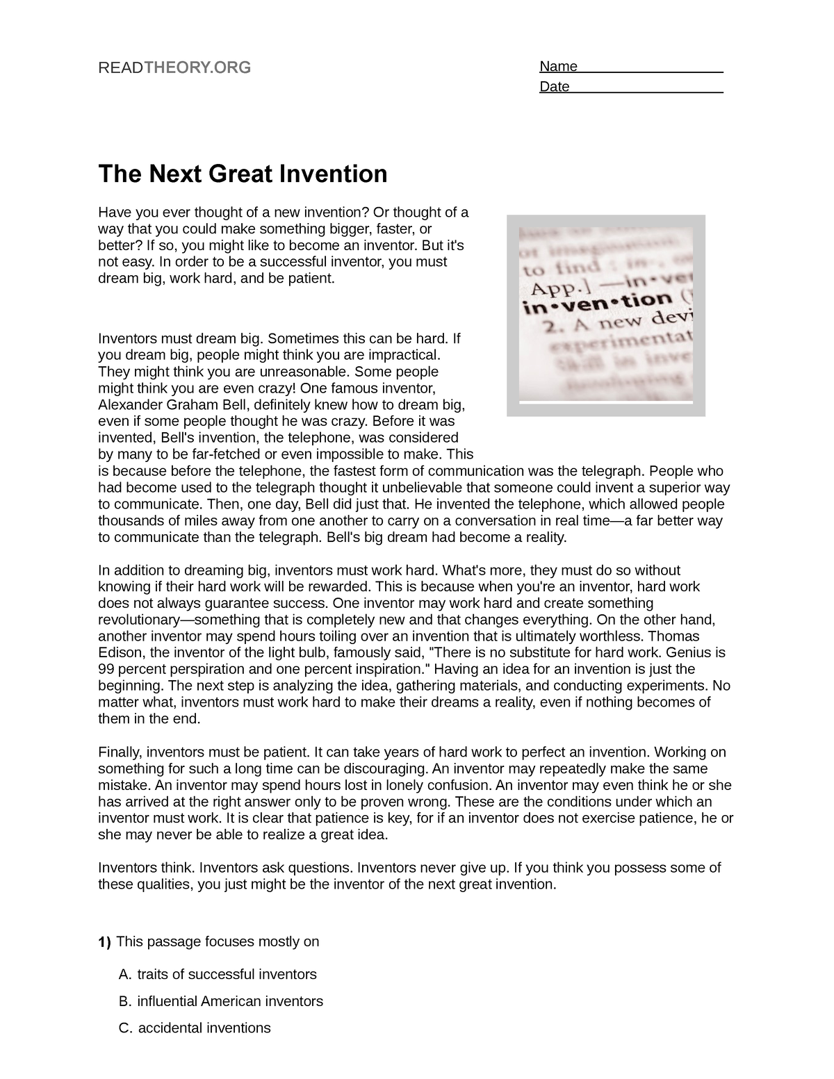 essay on great invention