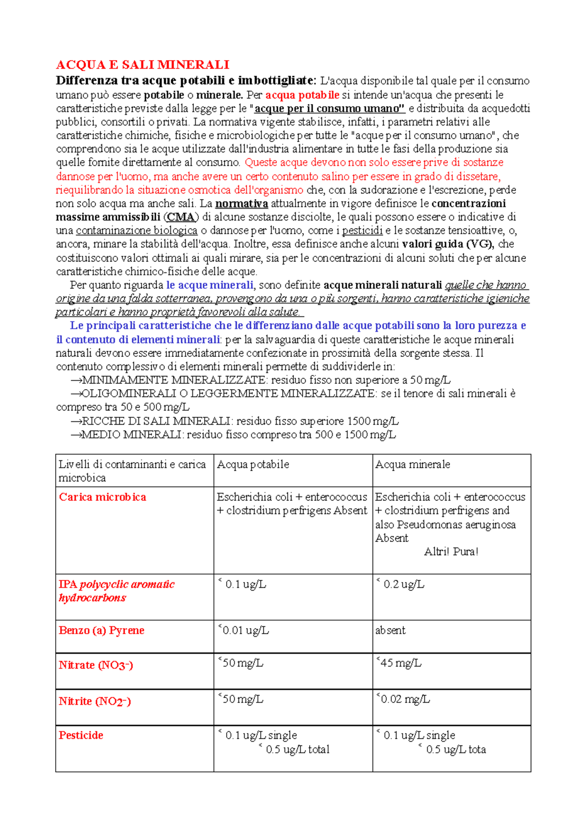 Acqua E Sali Minarali - ACQUA E SALI MINERALI Differenza Tra Acque ...