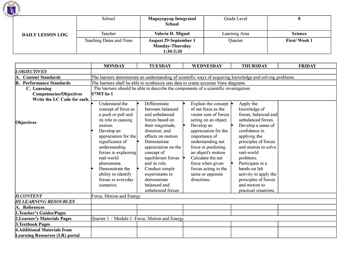 dll-science-8-week-1-daily-lesson-log-school-maguyepyep-integrated