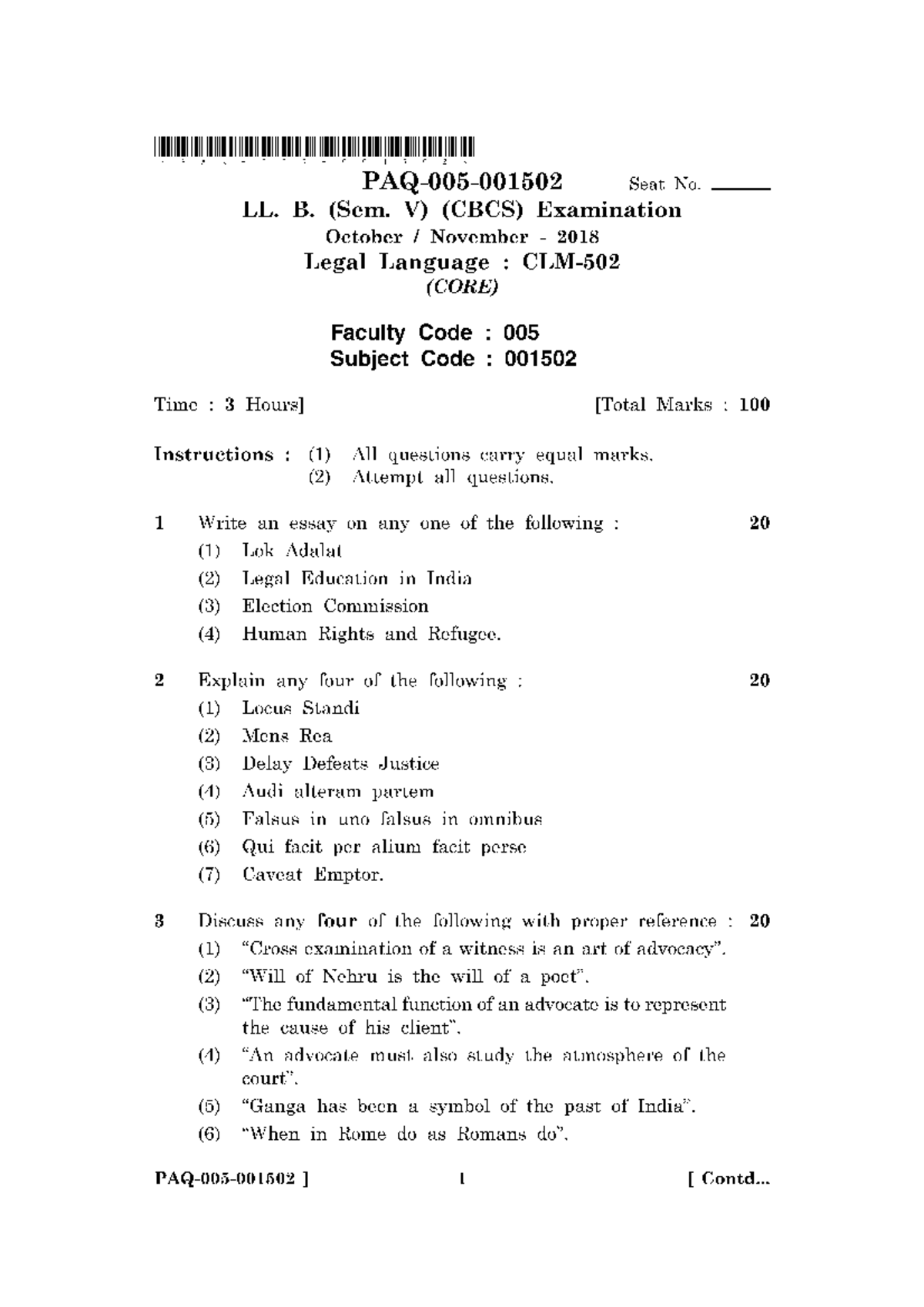 Legal languag exam papers law paper of saurastra uni Studocu