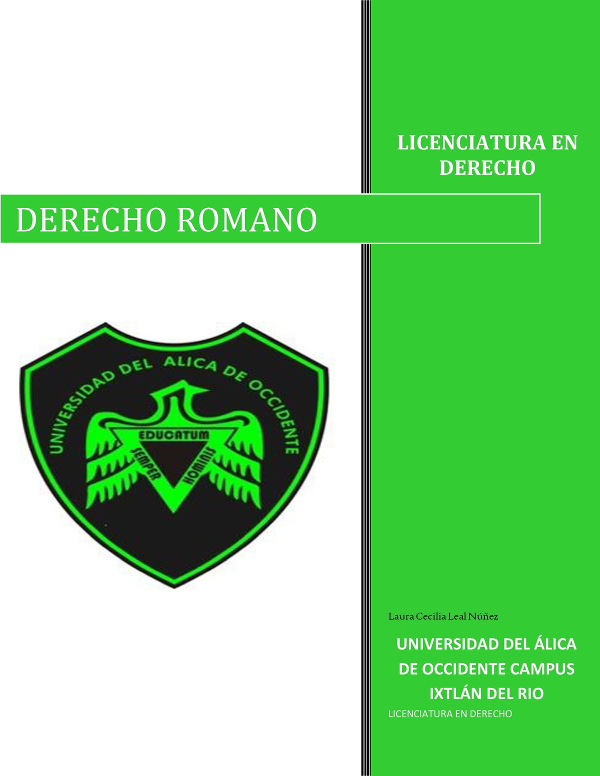 Antologia DE Derecho Romano 2021 - LICENCIATURA EN DERECHO Laura