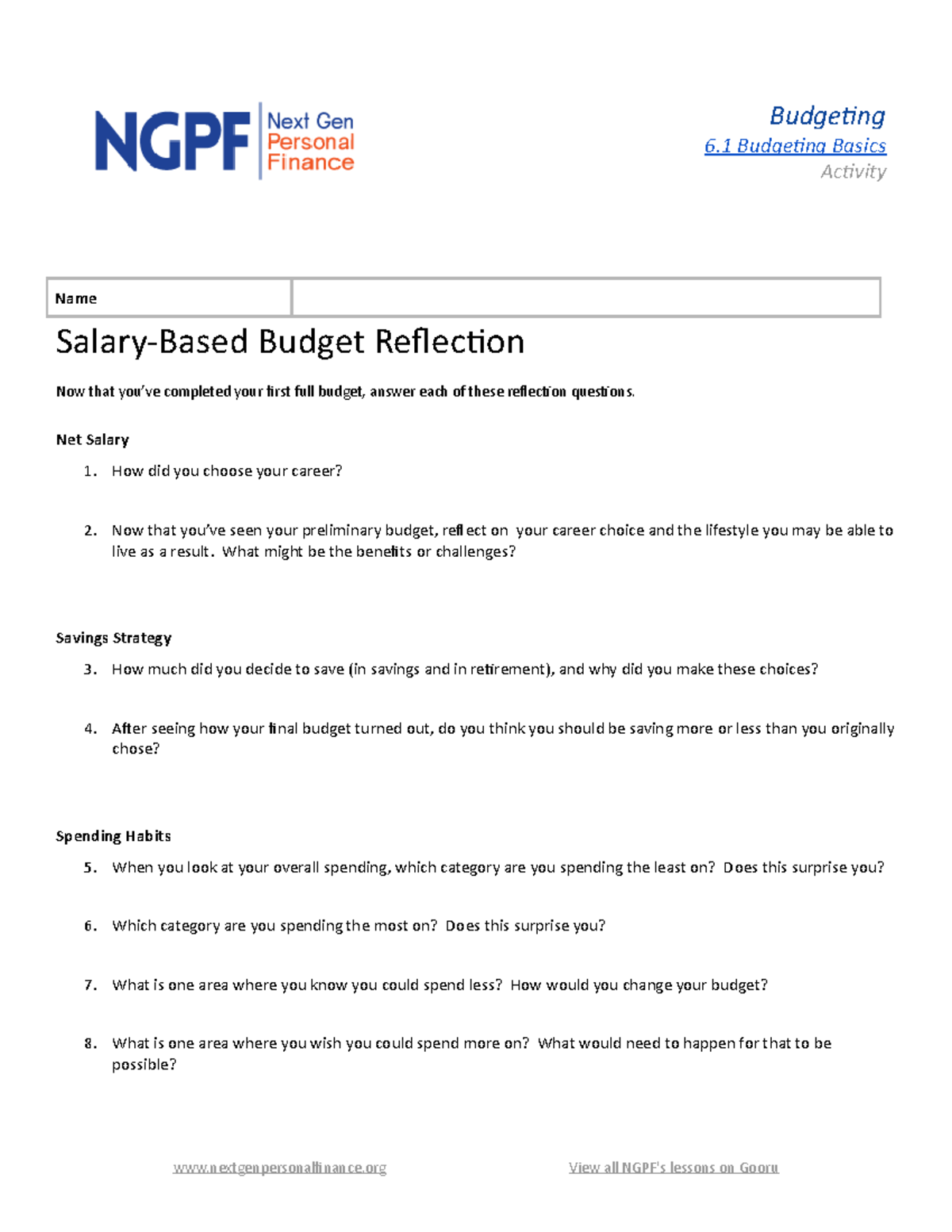 salary-based-budget-reflection-6-budgeting-6-budgeting-basics