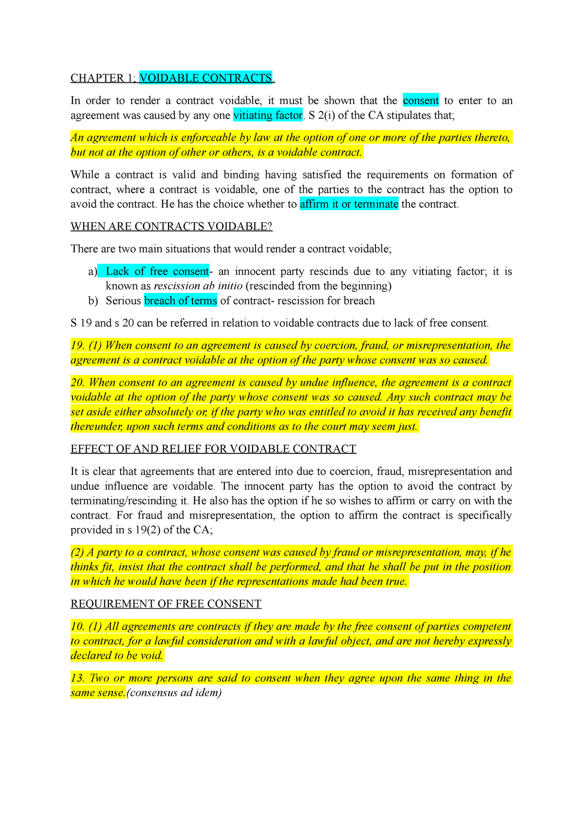 1-voidable-contracts-notes-contract-law-ii-studocu