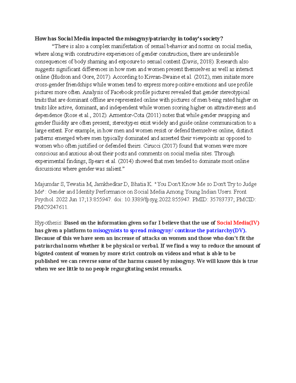 Sociology Research Proposal - How has Social Media impacted the ...