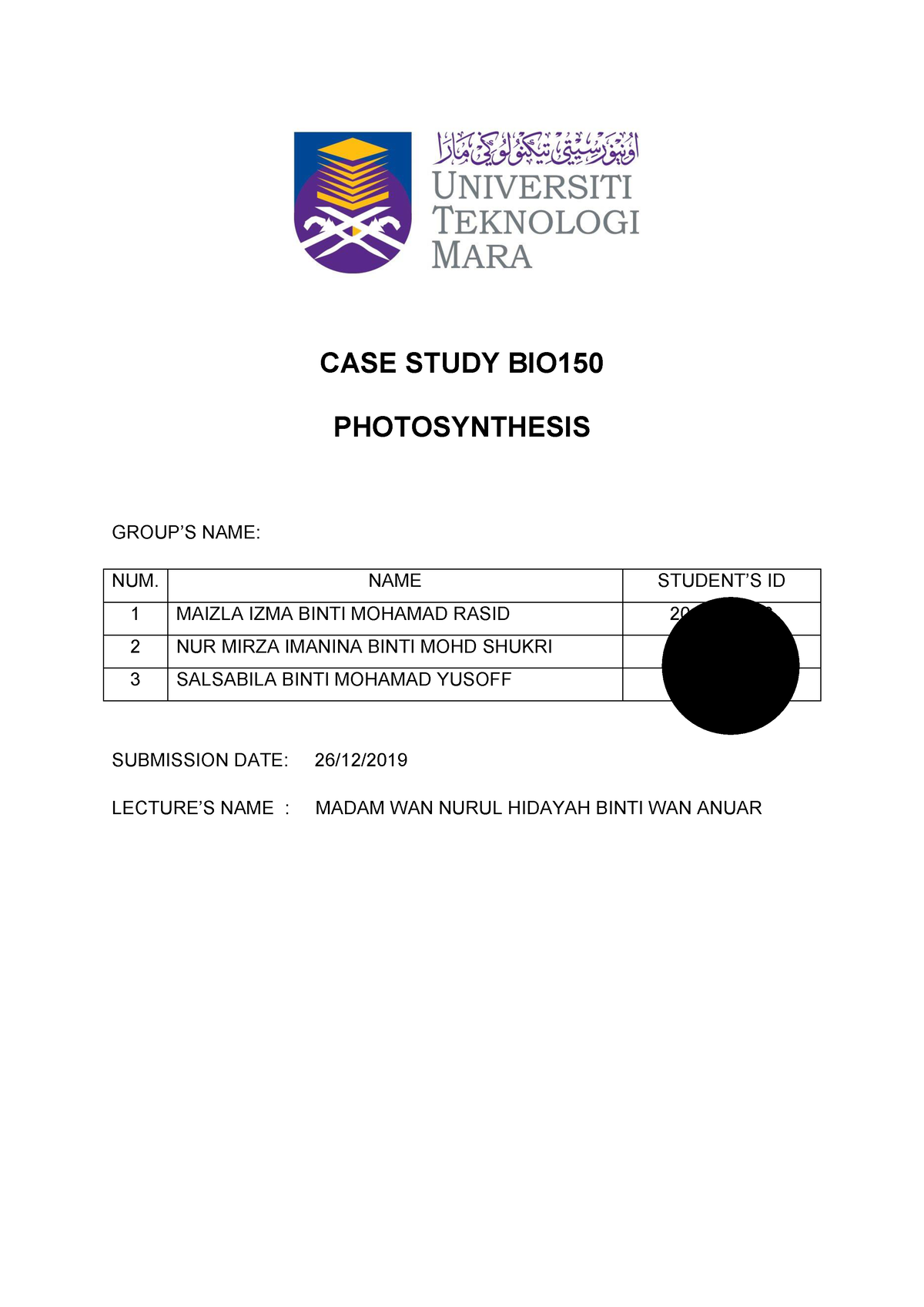 case study bio 150