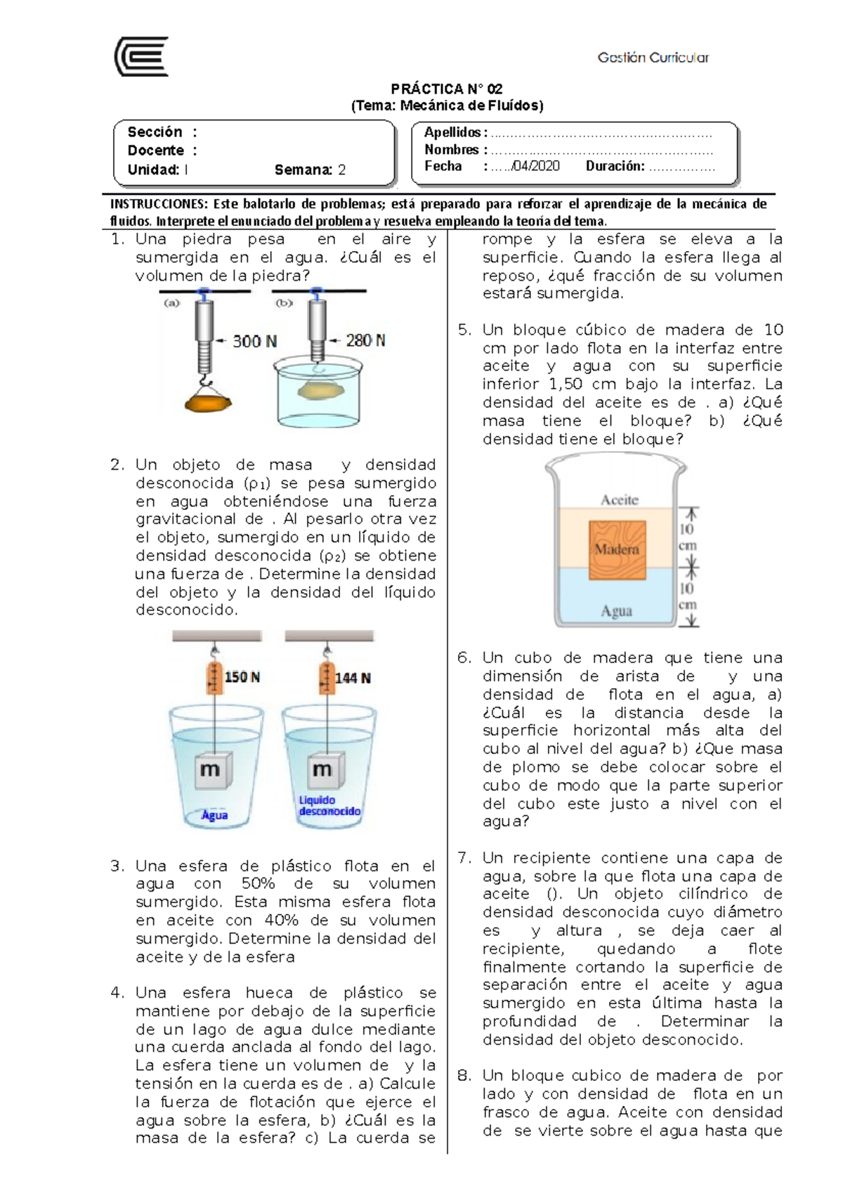 2 Mec Fluidos 2020 - PRÁCTICA N° 02 (Tema: Mecánica De Fluídos ...