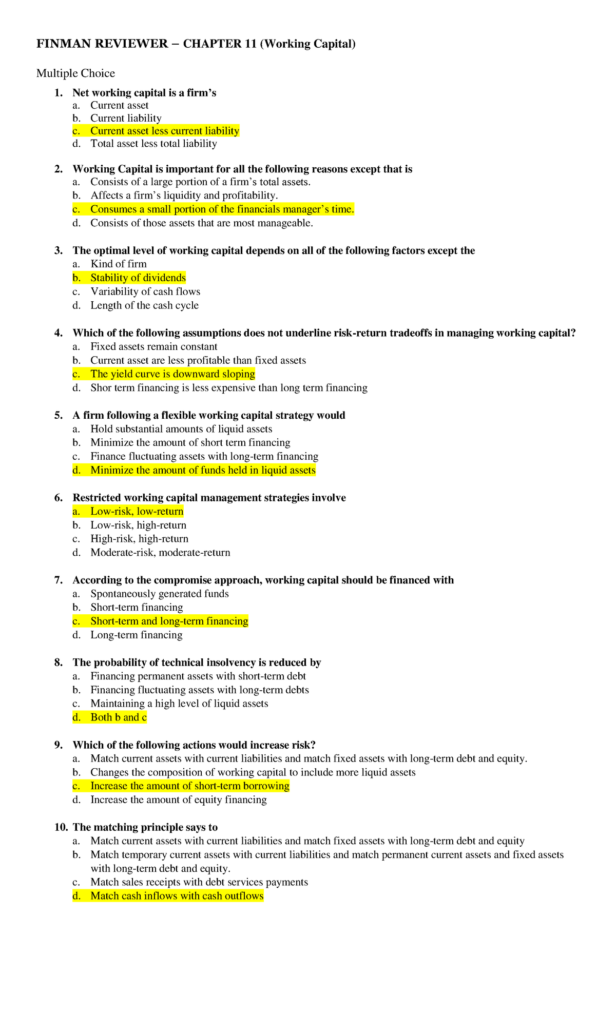 Finman Reviewer Chapter 11 - FINMAN REVIEWER – CHAPTER 11 (Working ...