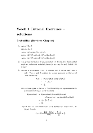 Chapter 1 - MATH2801: Theory of Statistics Term 2, 2019 These lecture ...
