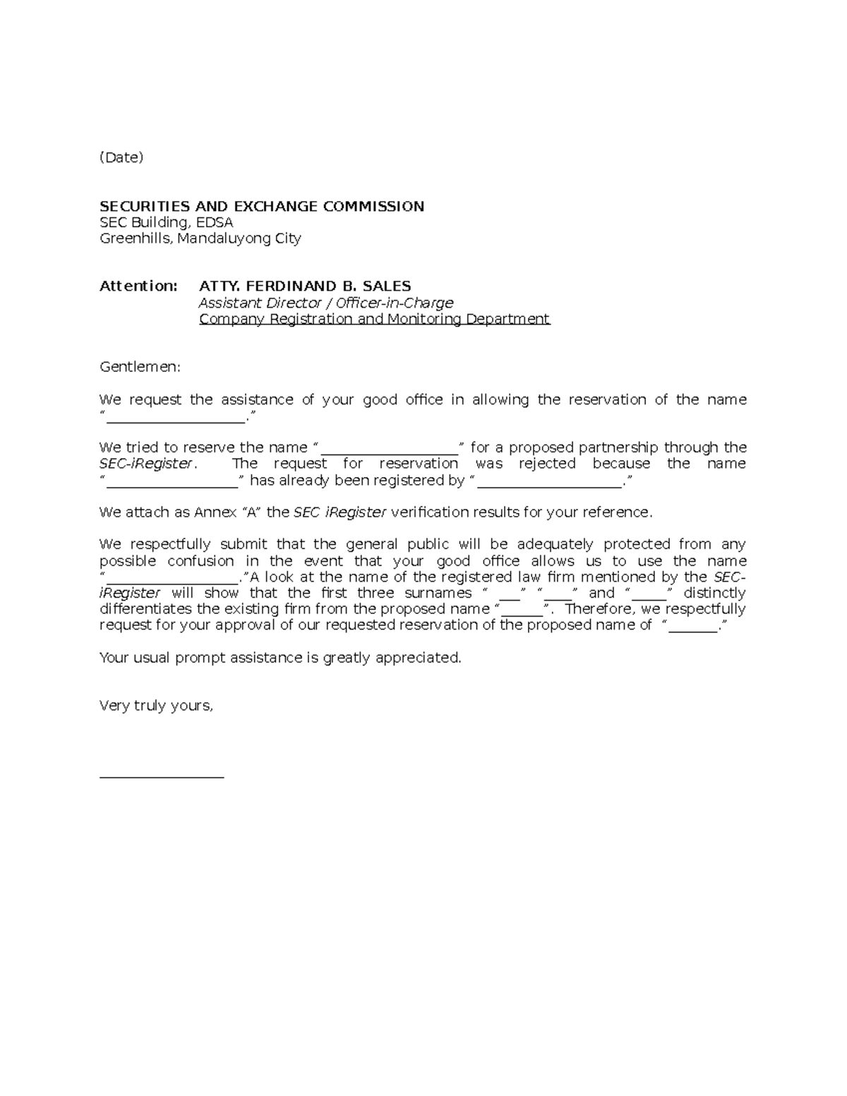 Letter Of Appeal Name Verification Sec Date Securities And Exchange Commission Sec