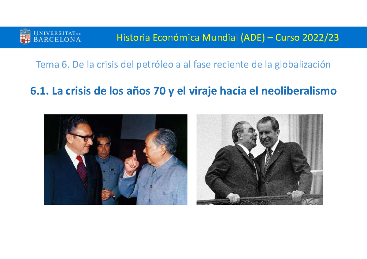 Tema 6.1. Crisis de los 70 y neoliberalismo - Tema 6. De la crisis del ...