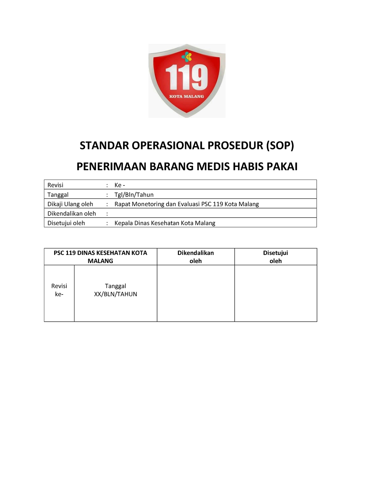 SOP Penerimaan Barang - STANDAR OPERASIONAL PROSEDUR (SOP) PENERIMAAN ...