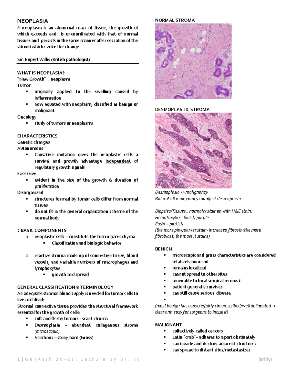 3 - Neoplasia (Version 2) - NEOPLASIA A neoplasm is an abnormal mass of ...