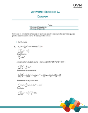 Ejercicios De La Unidad 5 De Blackboard - Calculo Diferencial E ...