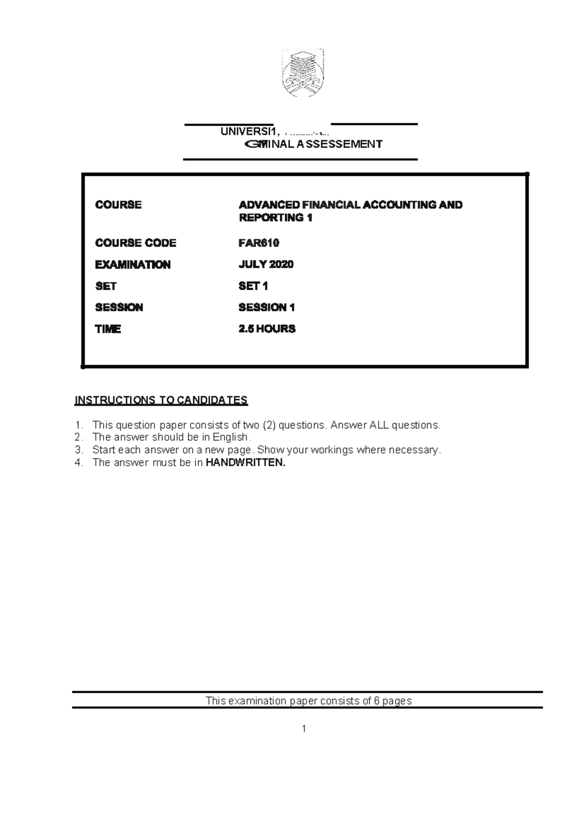 Stdnt Question JUL 2020 Csofp and Csocf - UNIVERSl1, I .........'-1 ...