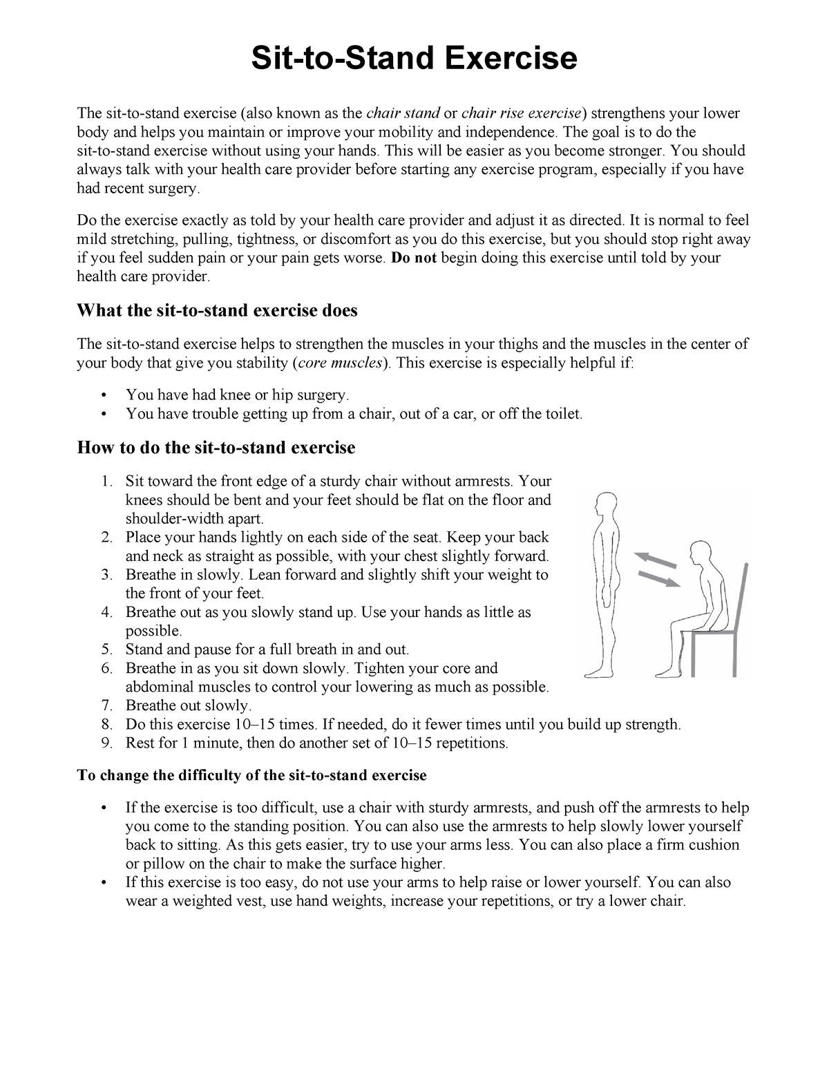 Sit-to-Stand-Exercise - Sit-to-Stand Exercise The sit-to-stand exercise ...