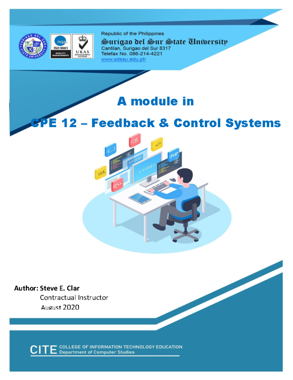 Feedback & Control Systems A module in CPE 12 Feedback & Control