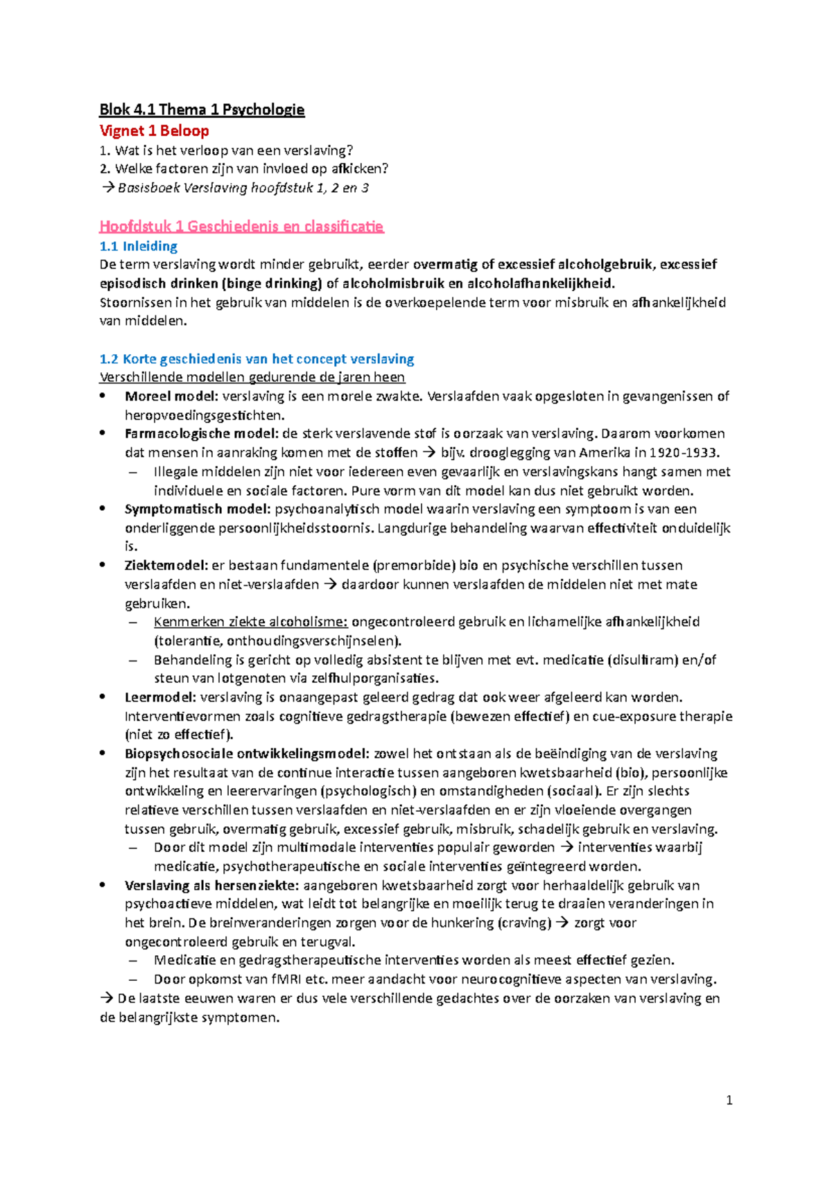 Samenvatting - Werkgroepen 1-9, Compleet - Thema 1 Tot En Met 4 Blok ...