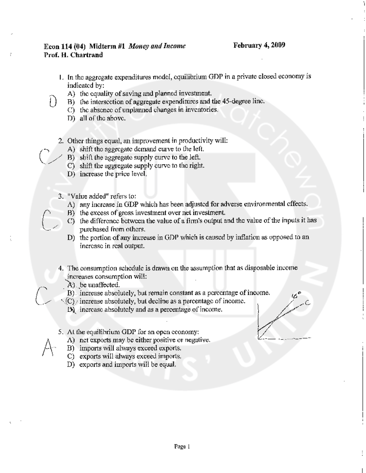 Midterm January 2020, questions and answers - ECON 111 - Studocu