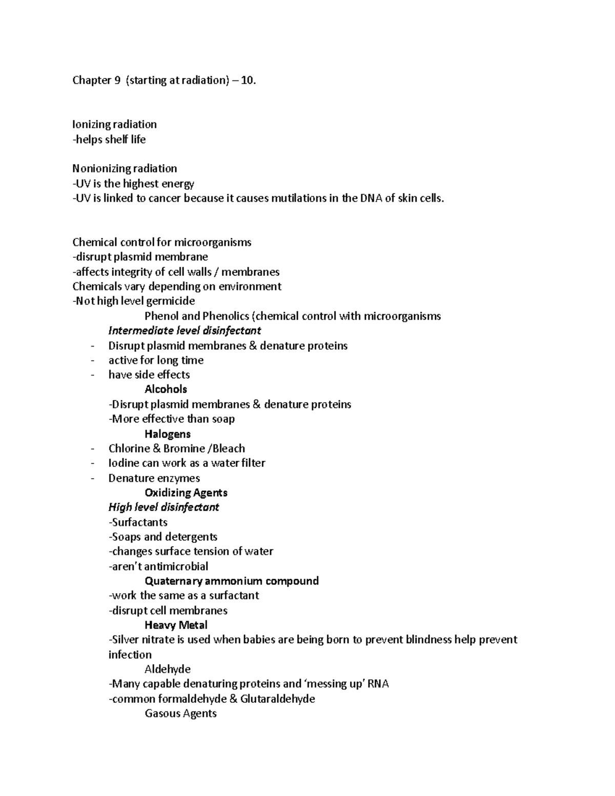 Chapter 910 quiz Quiz Chapter 9 (starting at radiation) 10