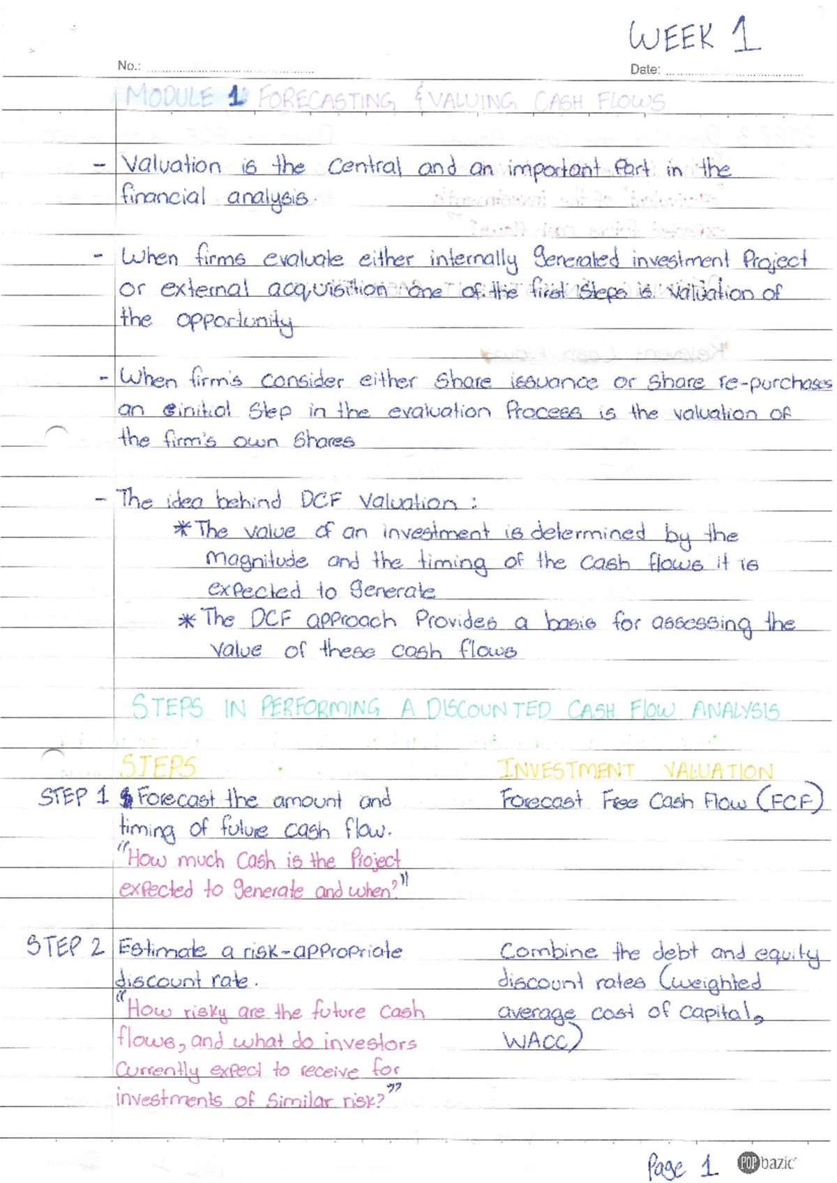 Security Analysis and Business Valuation Week 1 notes - 200921 - Studocu
