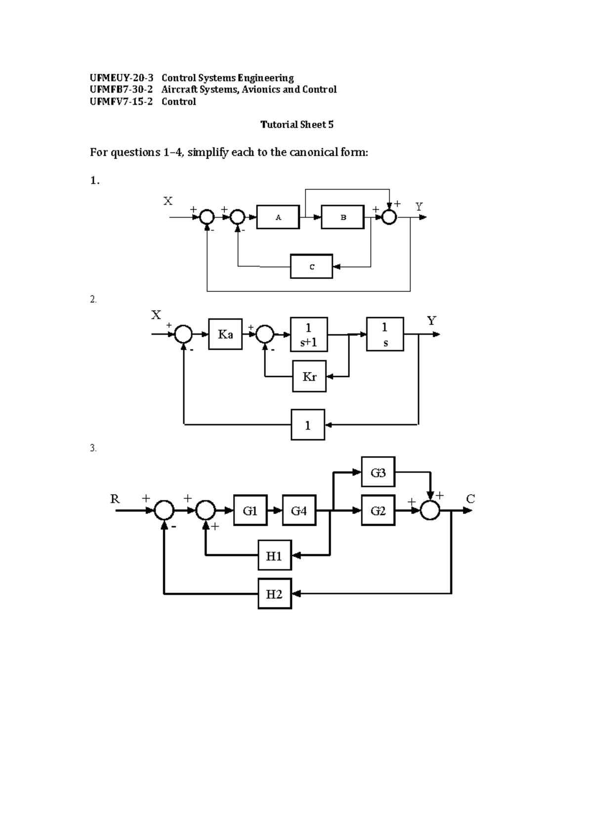 Tutorial Sheet 5 - UFMEUY-­‐20-­‐3 Control Systems Engineering UFMFB7 ...
