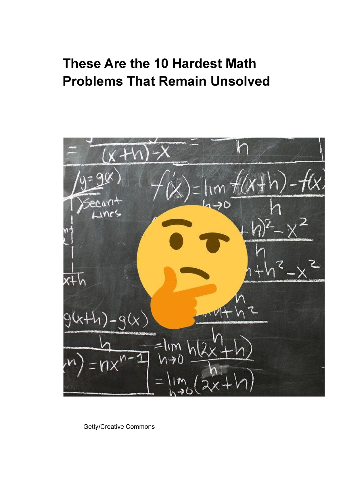 Hardest Marhs Problems Unsolved - These Are The 10 Hardest Math ...