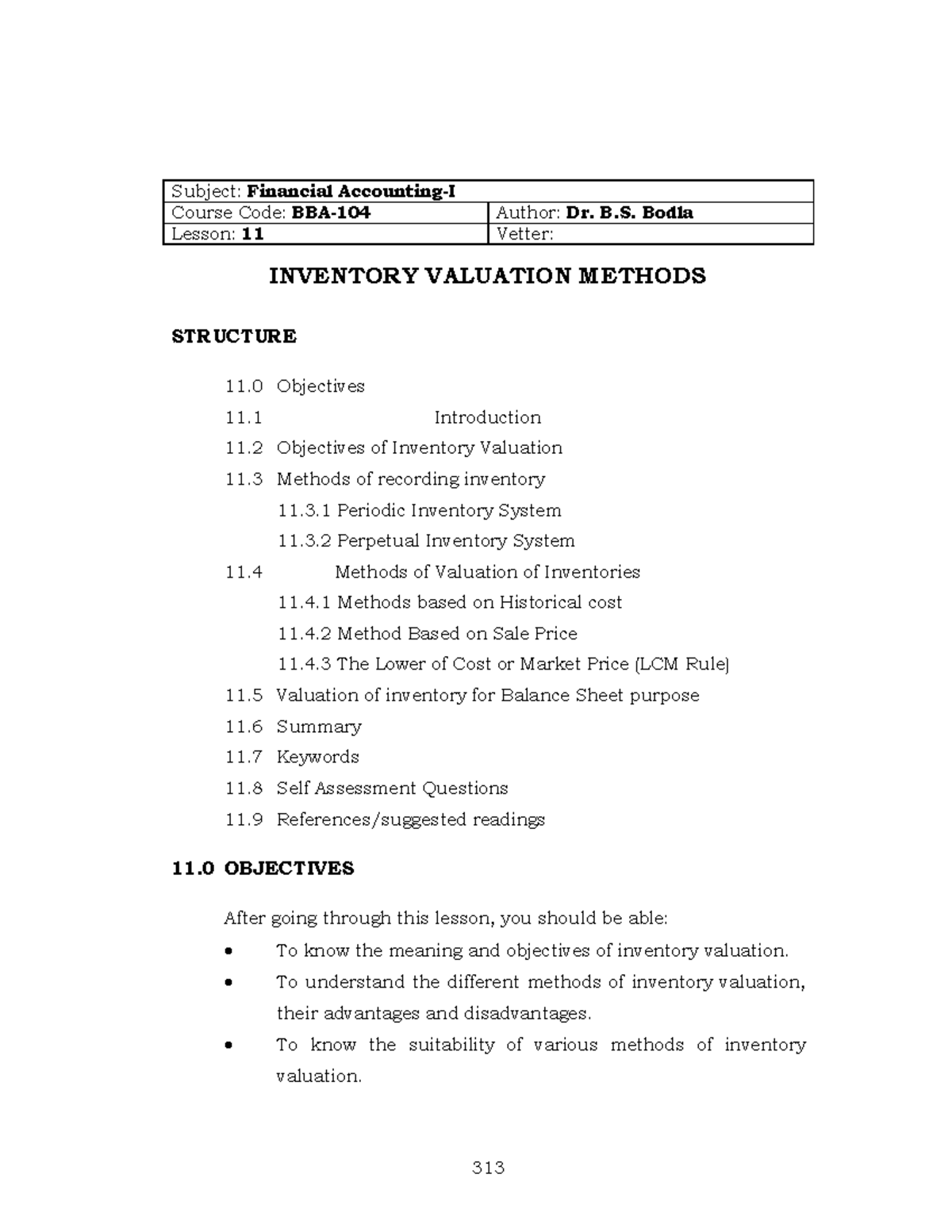 Inventory Valuation Methods - Subject: Financial Accounting-I Course ...