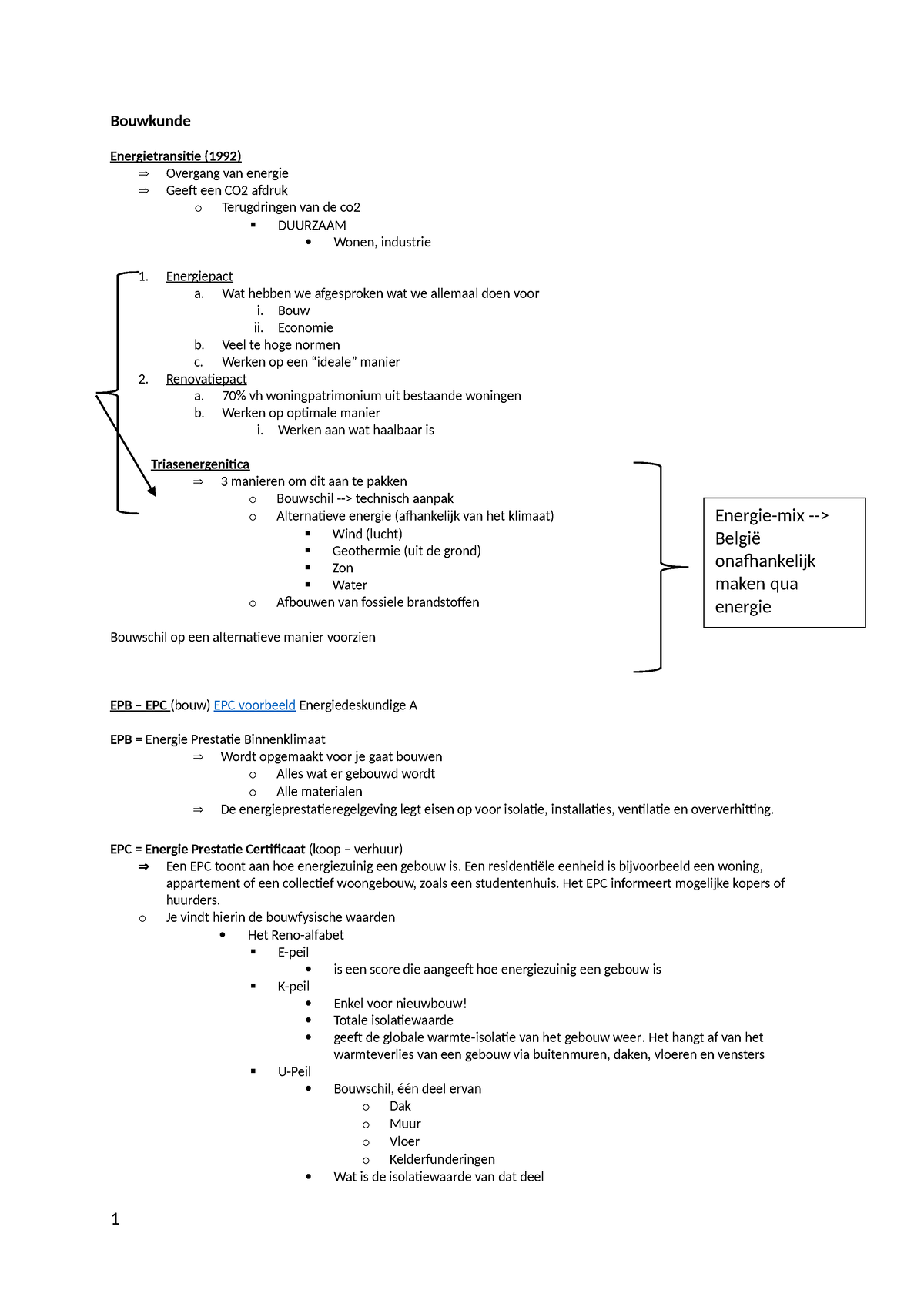 Bouwkunde Samenvatting - Bouwkunde ####### Energietransitie (1992 ...