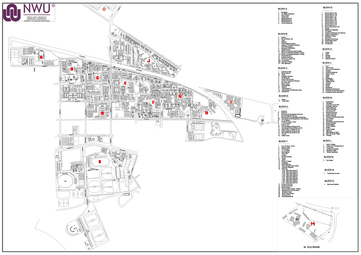 2017 NWU Potch Campus Map 2 PSYC121 Studocu   Thumb 1200 849 