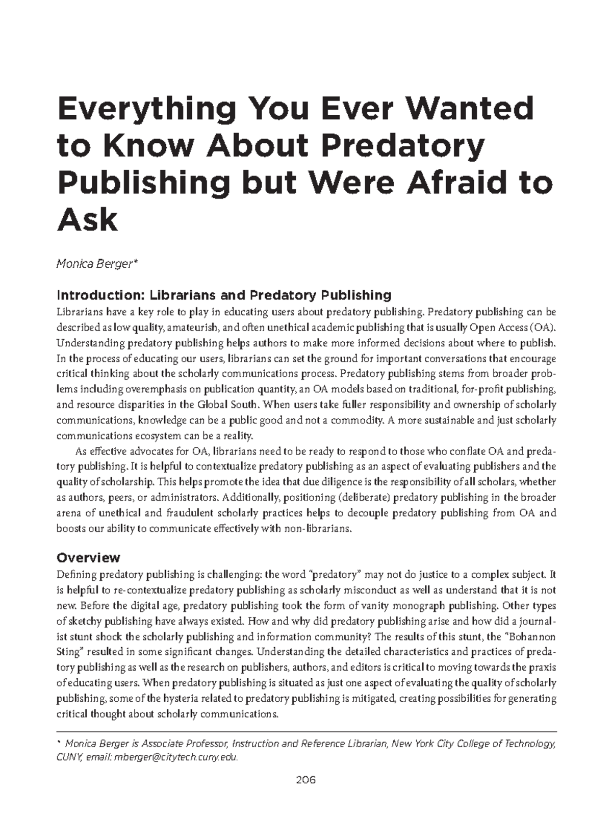Everything You Ever Wantedto Know About Predatory Publishing ...