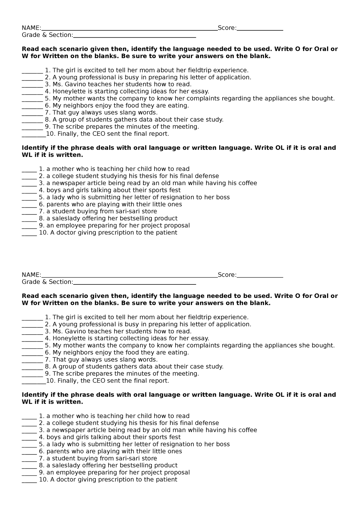 lesson-2-oral-and-written-name-score-grade-section-read-each