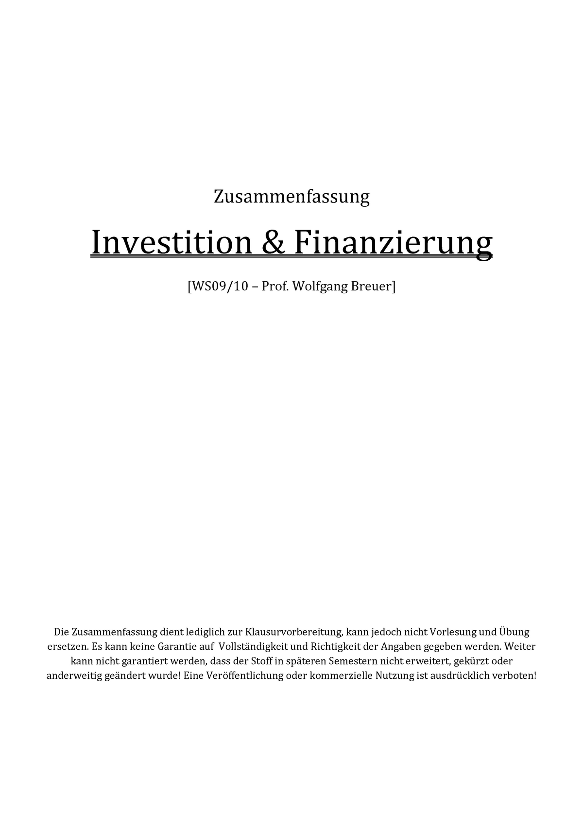 investment thesis deutsch