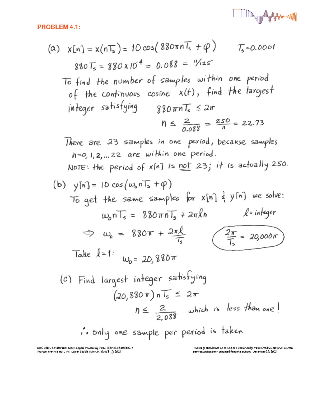 Chap04SP1solutions 솔루션입니다. McClellan, Schafer and Yoder, Signal Processing First, ISBN Studocu