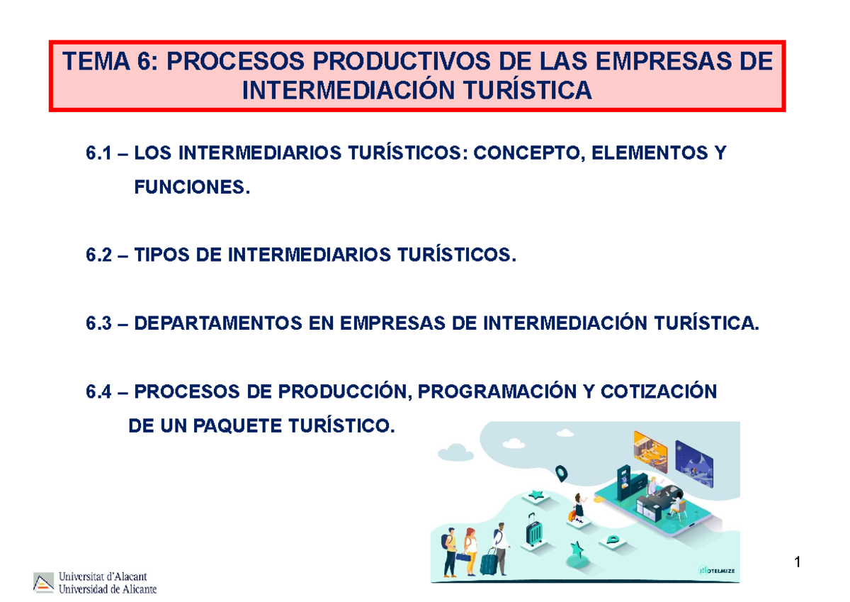 Tema 6 - TEMA 6: PROCESOS PRODUCTIVOS DE LAS EMPRESAS DE INTERMEDIACIÓN