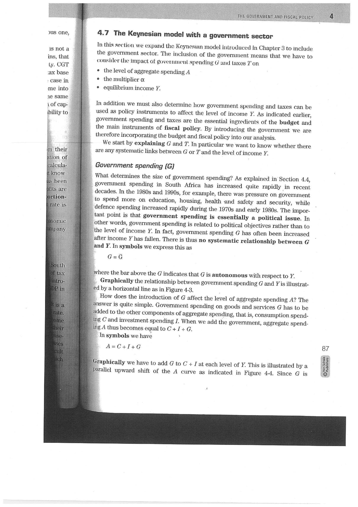 Chapter 18 Notes - Keynesian Model With Government Sector Where By We ...