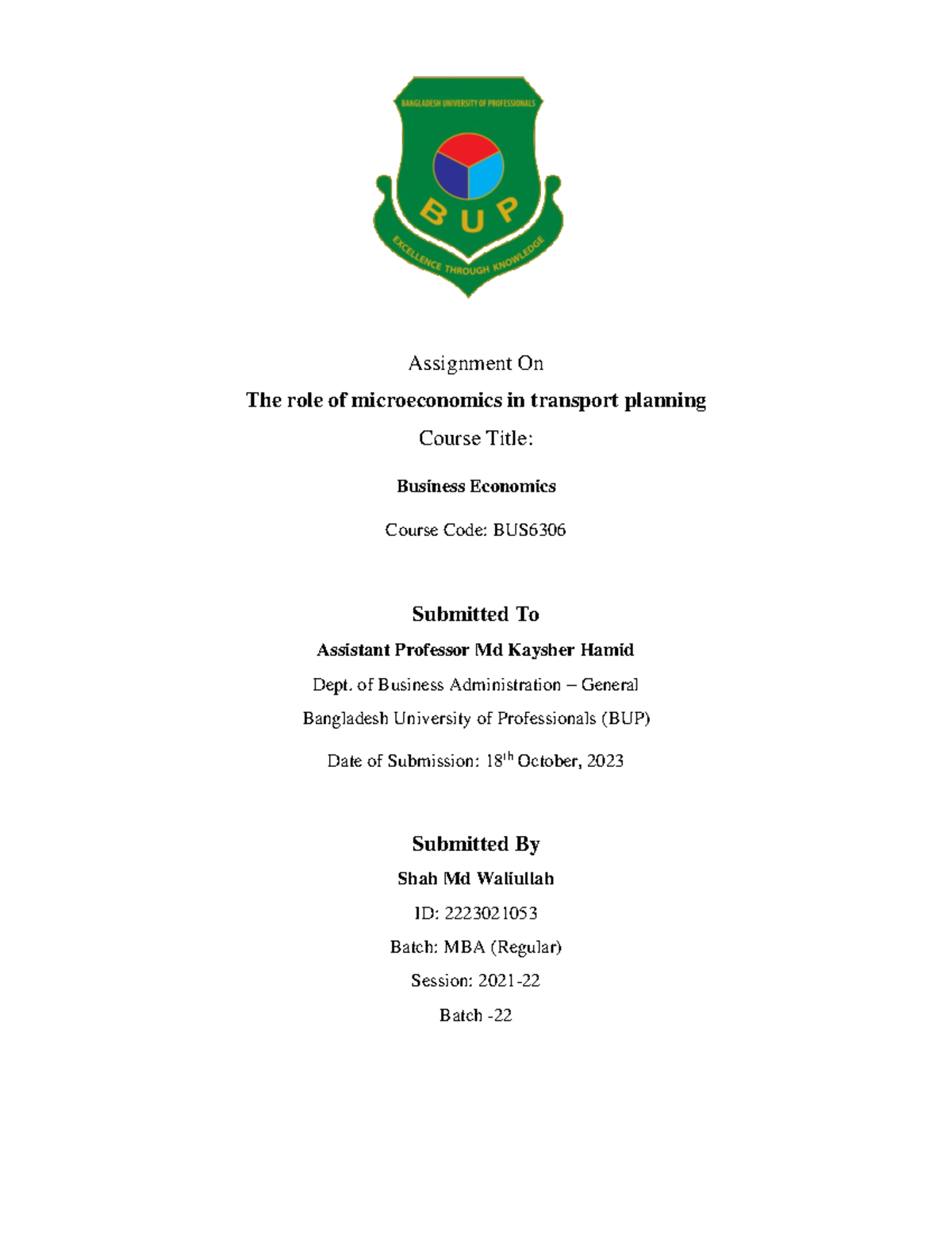 Business Econimics assinment - Assignment On The role of microeconomics ...
