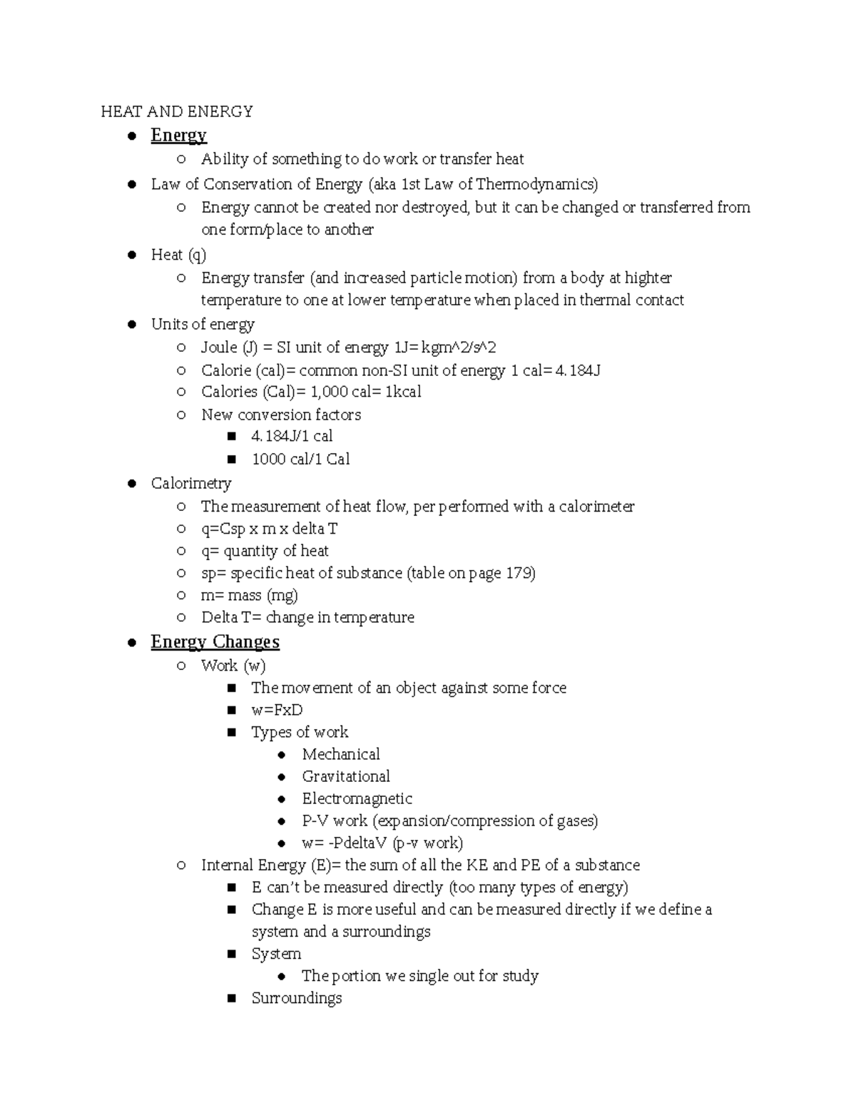 Chapter 5 - HEAT AND ENERGY Energy Ability of something to do work or ...